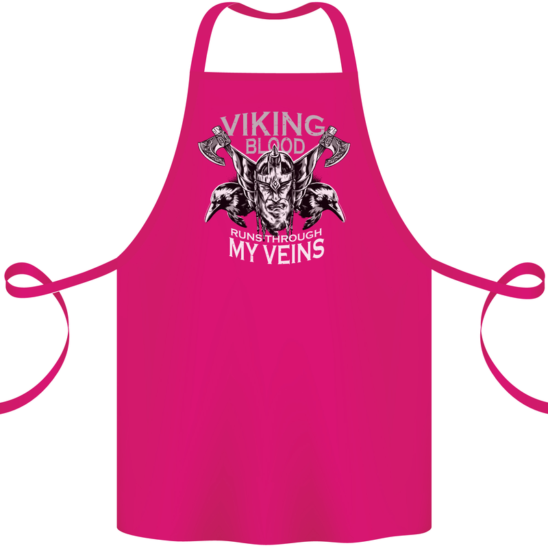 Viking Blood Odin Valhalla Norse Mythology Cotton Apron 100% Organic Pink