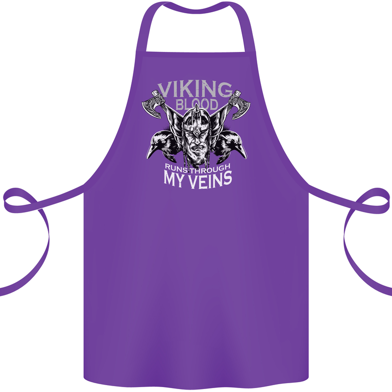 Viking Blood Odin Valhalla Norse Mythology Cotton Apron 100% Organic Purple
