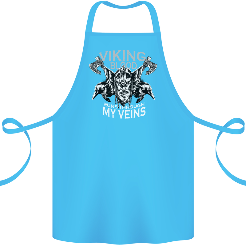 Viking Blood Odin Valhalla Norse Mythology Cotton Apron 100% Organic Turquoise