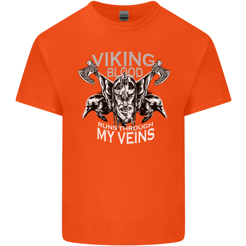 Viking Blood Odin Valhalla Norse Mythology Kids T-Shirt Childrens Orange