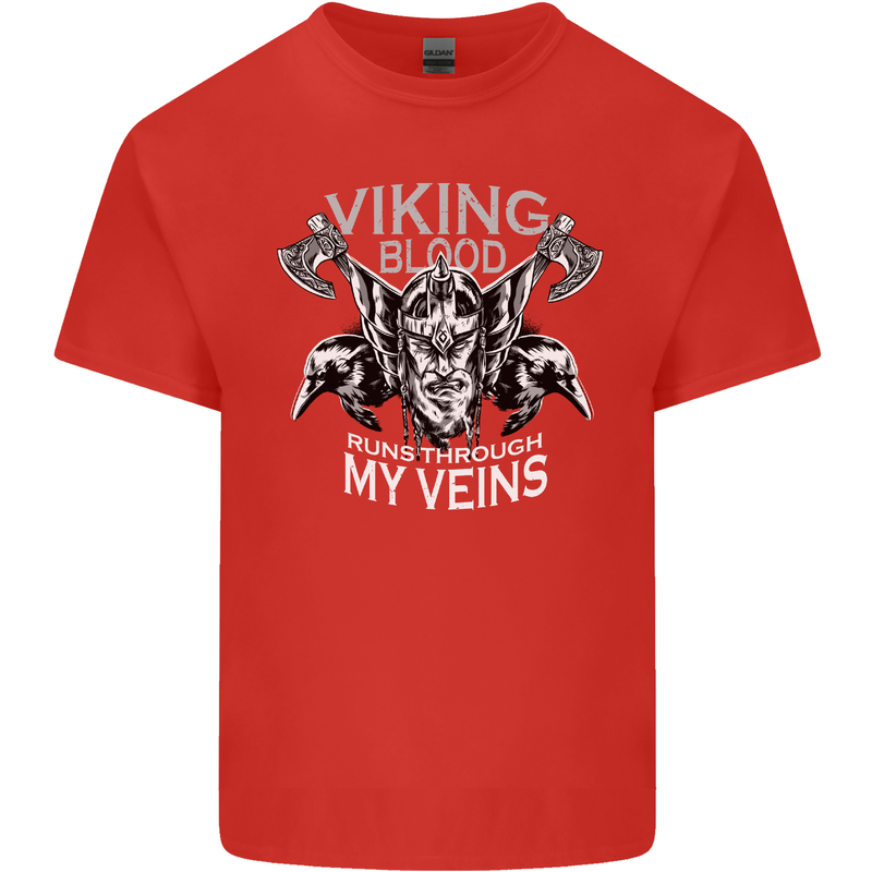 Viking Blood Odin Valhalla Norse Mythology Kids T-Shirt Childrens Red