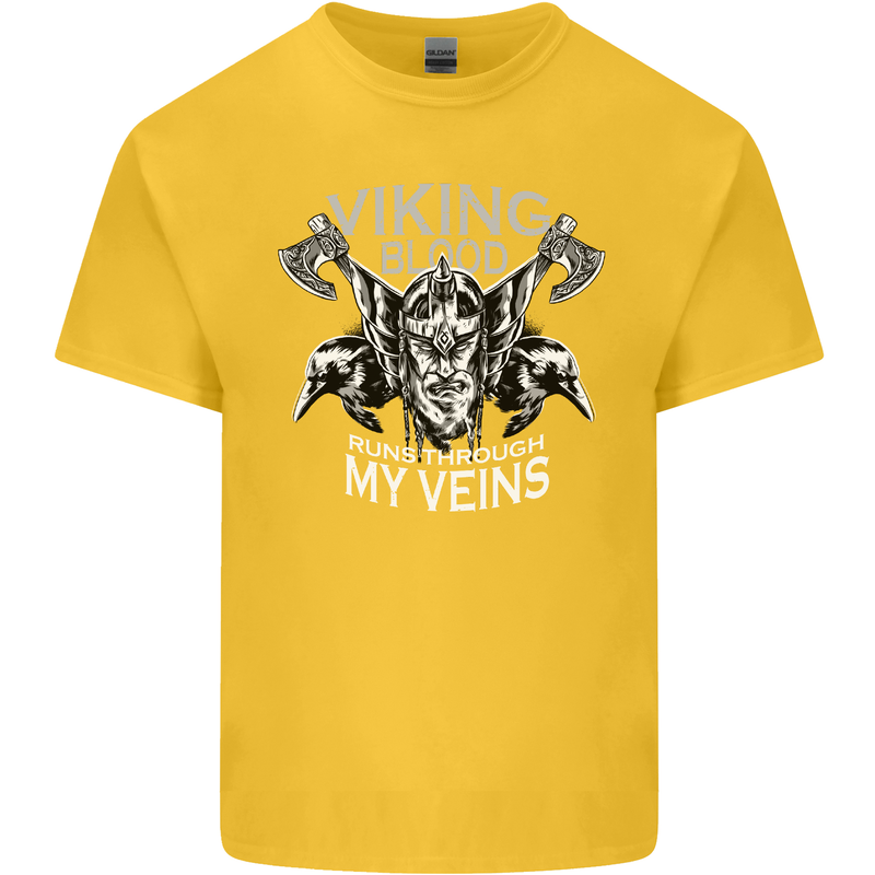 Viking Blood Odin Valhalla Norse Mythology Kids T-Shirt Childrens Yellow