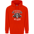 Viking Blood Odin Valhalla Norse Mythology Mens 80% Cotton Hoodie Bright Red