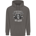 Viking Blood Odin Valhalla Norse Mythology Mens 80% Cotton Hoodie Charcoal