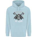 Viking Blood Odin Valhalla Norse Mythology Mens 80% Cotton Hoodie Light Blue