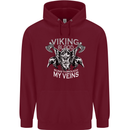 Viking Blood Odin Valhalla Norse Mythology Mens 80% Cotton Hoodie Maroon