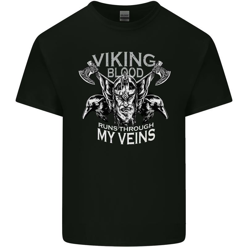 Viking Blood Odin Valhalla Norse Mythology Mens Cotton T-Shirt Tee Top Black