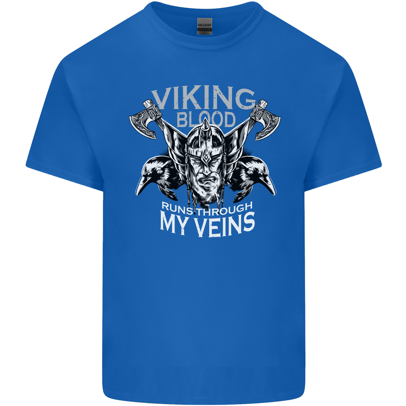 Viking Blood Odin Valhalla Norse Mythology Mens Cotton T-Shirt Tee Top Royal Blue