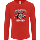 Viking Blood Odin Valhalla Norse Mythology Mens Long Sleeve T-Shirt Red