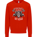Viking Blood Odin Valhalla Norse Mythology Mens Sweatshirt Jumper Bright Red