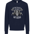 Viking Blood Odin Valhalla Norse Mythology Mens Sweatshirt Jumper Navy Blue