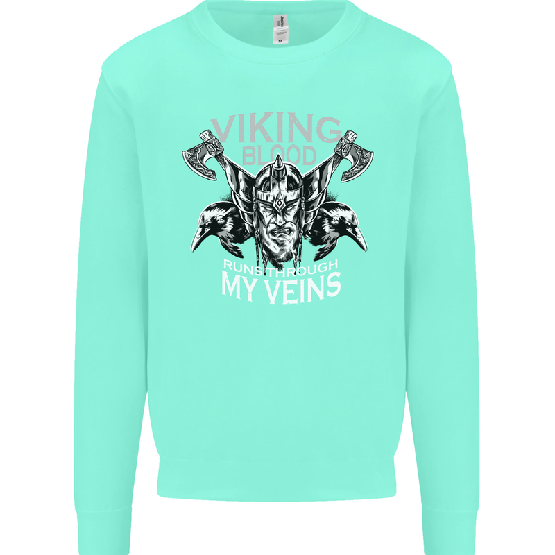 Viking Blood Odin Valhalla Norse Mythology Mens Sweatshirt Jumper Peppermint