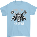 Viking Blood Odin Valhalla Norse Mythology Mens T-Shirt Cotton Gildan Light Blue