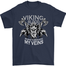 Viking Blood Odin Valhalla Norse Mythology Mens T-Shirt Cotton Gildan Navy Blue