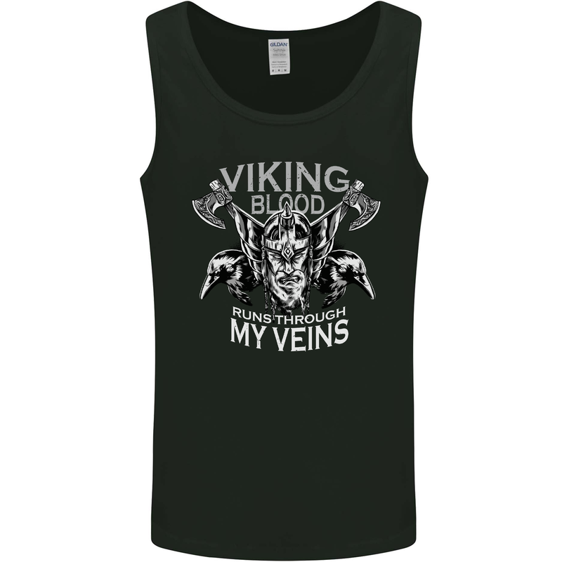 Viking Blood Odin Valhalla Norse Mythology Mens Vest Tank Top Black