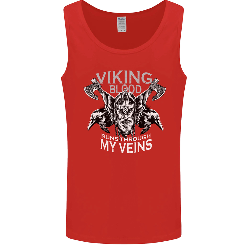 Viking Blood Odin Valhalla Norse Mythology Mens Vest Tank Top Red
