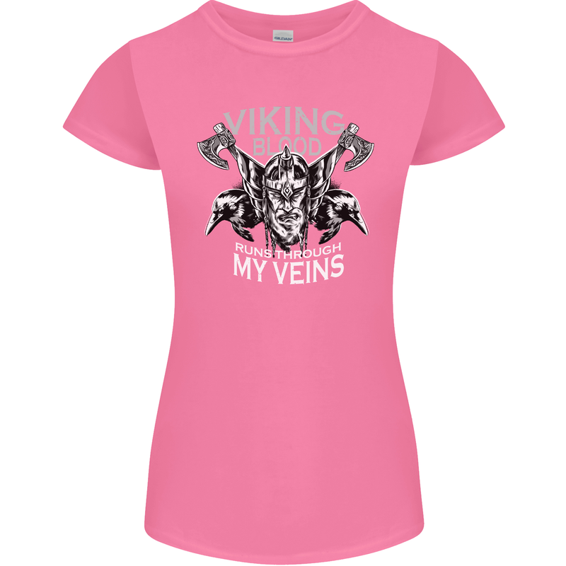 Viking Blood Odin Valhalla Norse Mythology Womens Petite Cut T-Shirt Azalea