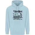 Viking Blood Runs Through Me Ship Sailing Childrens Kids Hoodie Light Blue
