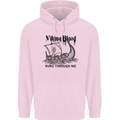 Viking Blood Runs Through Me Ship Sailing Childrens Kids Hoodie Light Pink
