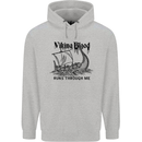 Viking Blood Runs Through Me Ship Sailing Childrens Kids Hoodie Sports Grey