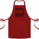 Viking Blood Runs Through Me Ship Sailing Cotton Apron 100% Organic Maroon