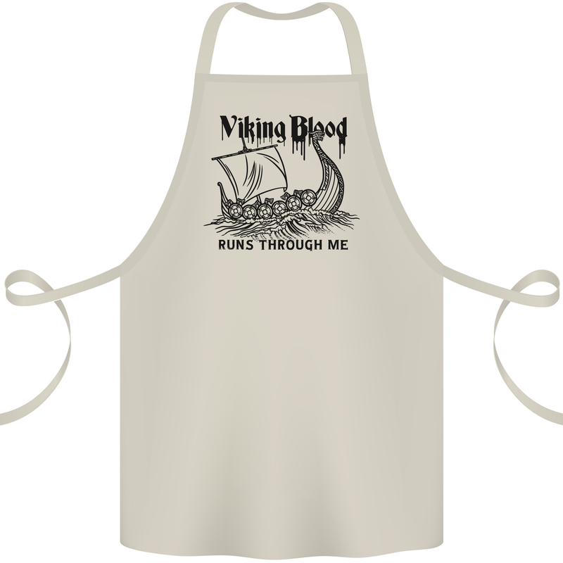 Viking Blood Runs Through Me Ship Sailing Cotton Apron 100% Organic Natural