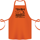 Viking Blood Runs Through Me Ship Sailing Cotton Apron 100% Organic Orange