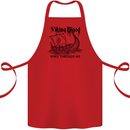 Viking Blood Runs Through Me Ship Sailing Cotton Apron 100% Organic Red