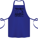 Viking Blood Runs Through Me Ship Sailing Cotton Apron 100% Organic Royal Blue