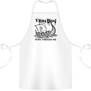 Viking Blood Runs Through Me Ship Sailing Cotton Apron 100% Organic White