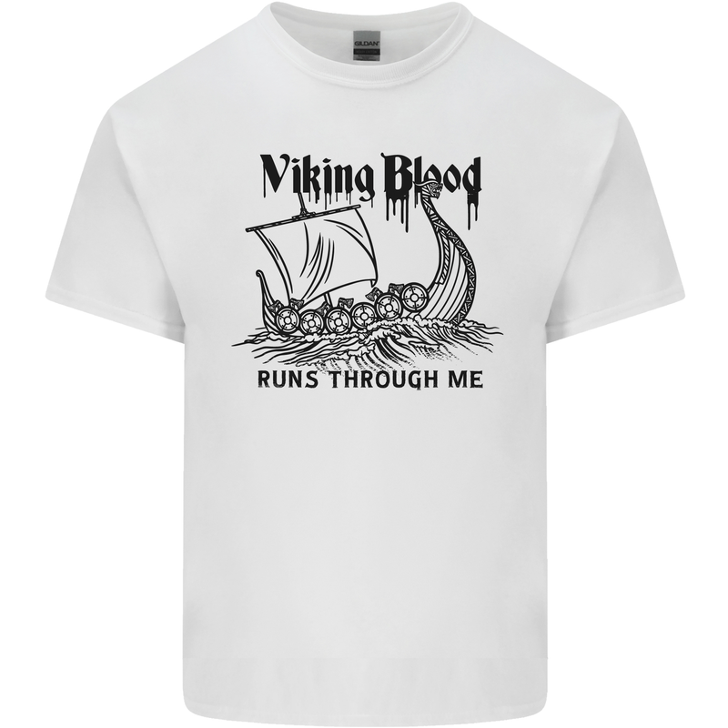 Viking Blood Runs Through Me Ship Sailing Kids T-Shirt Childrens White
