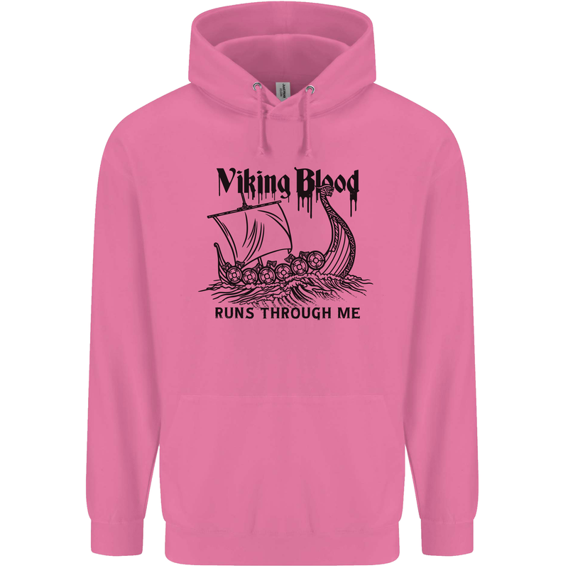 Viking Blood Runs Through Me Ship Sailing Mens 80% Cotton Hoodie Azelea