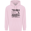 Viking Blood Runs Through Me Ship Sailing Mens 80% Cotton Hoodie Light Pink
