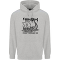 Viking Blood Runs Through Me Ship Sailing Mens 80% Cotton Hoodie Sports Grey