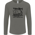 Viking Blood Runs Through Me Ship Sailing Mens Long Sleeve T-Shirt Charcoal