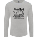 Viking Blood Runs Through Me Ship Sailing Mens Long Sleeve T-Shirt Sports Grey