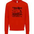 Viking Blood Runs Through Me Ship Sailing Mens Sweatshirt Jumper Bright Red
