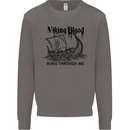 Viking Blood Runs Through Me Ship Sailing Mens Sweatshirt Jumper Charcoal