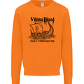 Viking Blood Runs Through Me Ship Sailing Mens Sweatshirt Jumper Orange