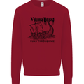 Viking Blood Runs Through Me Ship Sailing Mens Sweatshirt Jumper Red