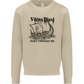 Viking Blood Runs Through Me Ship Sailing Mens Sweatshirt Jumper Sand