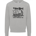 Viking Blood Runs Through Me Ship Sailing Mens Sweatshirt Jumper Sports Grey
