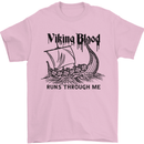 Viking Blood Runs Through Me Ship Sailing Mens T-Shirt 100% Cotton Light Pink