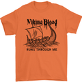 Viking Blood Runs Through Me Ship Sailing Mens T-Shirt 100% Cotton Orange