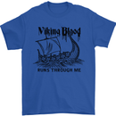 Viking Blood Runs Through Me Ship Sailing Mens T-Shirt 100% Cotton Royal Blue