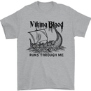 Viking Blood Runs Through Me Ship Sailing Mens T-Shirt 100% Cotton Sports Grey