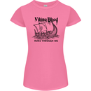 Viking Blood Runs Through Me Ship Sailing Womens Petite Cut T-Shirt Azalea