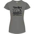 Viking Blood Runs Through Me Ship Sailing Womens Petite Cut T-Shirt Charcoal