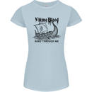 Viking Blood Runs Through Me Ship Sailing Womens Petite Cut T-Shirt Light Blue