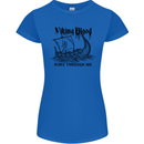Viking Blood Runs Through Me Ship Sailing Womens Petite Cut T-Shirt Royal Blue